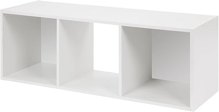 PACHIRA E-Commerce Wooden Storage Cubes Bookcase, Unit Shelf, Closet Cabinet, Organizer Rack in Living Room, Bedroom, Study, 3 Cube, White - LeafyLoom