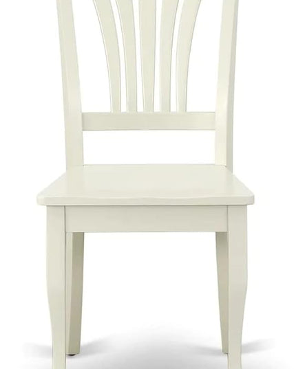 East West Furniture Antique 3 Piece Modern Set Contains a Round Table with Pedestal and 2 Kitchen Dining Chairs, 36x36 Inch, AMAV3-LWH-W - LeafyLoom