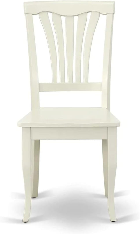 East West Furniture Antique 3 Piece Modern Set Contains a Round Table with Pedestal and 2 Kitchen Dining Chairs, 36x36 Inch, AMAV3-LWH-W - LeafyLoom