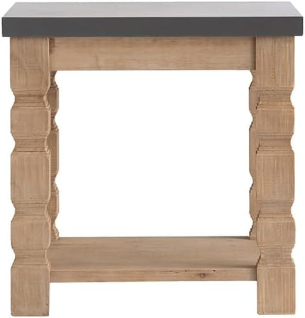 NicBex Coffee Table Wooden Coffee Table with Storage Square Center Tables with Open Bottom Shelf End Table for Living Room, Dining Room, Office, and Bedroom,23.8" W, Brown+Gray - LeafyLoom