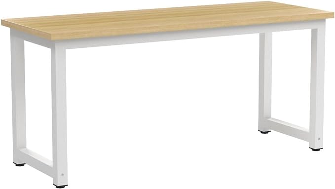 Tribesigns Computer Desk, 63 inch Large Office Desk Computer Table Study Writing Desk Workstation for Home Office, Walnut - LeafyLoom