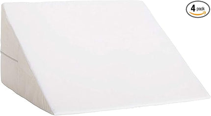 DMI Bed Wedge Pillow and Triangle Wedge with Elevated Incline for Neck Pain, Headaches, Shoulders, Back Pain, Foot Support, Knee Pain or Restless Leg Syndrome, 24x24x12 inches, White (Pack of 4) - LeafyLoom