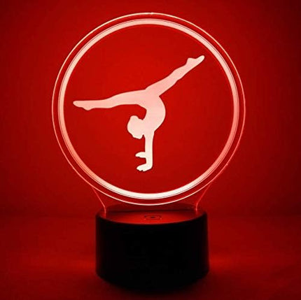 3D Artistic Gymnastics Night Light USB Powered Touch Switch Remote Control LED Decor Optical Illusion 3D Lamp 7/16 Colors Changing Christmas Xmas Brithday - LeafyLoom