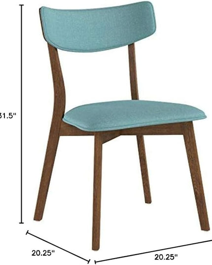 Christopher Knight Home Abrielle Mid-Century Modern Fabric Dining Chairs with Natural Walnut Finished Rubberwood Frame, 2-Pcs Set, Mint / Natural Walnut - LeafyLoom
