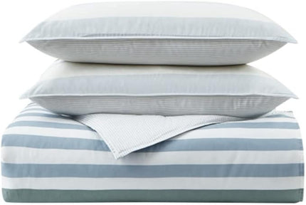 Nautica Comforter Set Cotton Reversible Bedding with Matching Shams, Stylish Home Decor, King, Blue - LeafyLoom