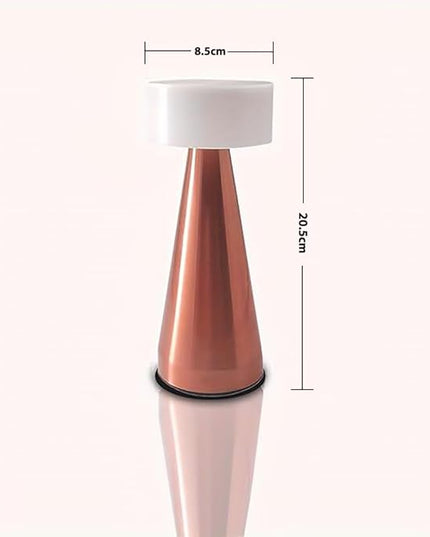 Portable Metal LED Table Lamp, Cordless Metal Desk Lamp, Touch Control Rechargeable Lamp,3-Levels Brightness Room Decor Desk Lamp,Bedside Lamp,Dining Room Lamp (Rose Gold) - LeafyLoom
