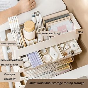 6-Tier Mobile Bookshelf with Wheels,Open Bookshelf and Over the Door OrganizerPack of 2, Door Hanging Organizer Storage, Miscellaneous Items Storage Rack Display Rack for Living Room(White and gray) - LeafyLoom