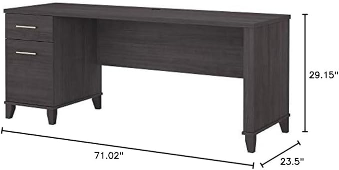 Bush WC81572 Somerset 72-Inch Office Desk, Storm Gray - LeafyLoom