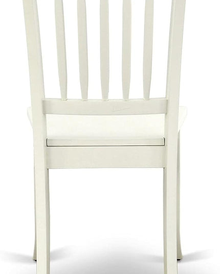 East West Furniture DAC-LWH-W Danbury Kitchen Dining Chairs - Slat Back Wooden Seat Chairs, Set of 2, Linen White - LeafyLoom