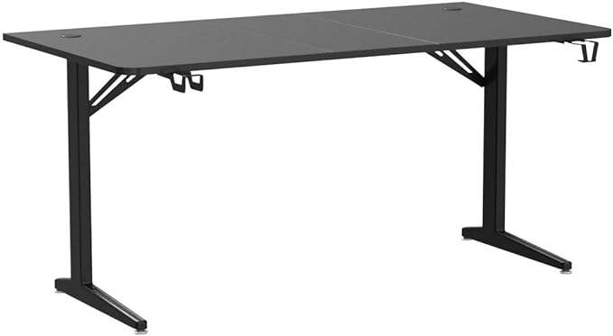 TOPSKY Gaming Desk Large Surface 63’’x31.5’’ with Cup Holder, Headphone Hook and Cable Management (Black) - LeafyLoom