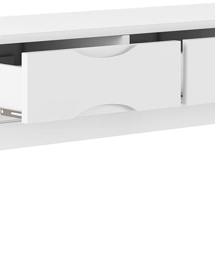 SIMPLIHOME Harper SOLID HARDWOOD 54 Inch Wide Mid Century Modern Console Sofa Table in White, For the Living Room, Entryway and Bedroom - LeafyLoom