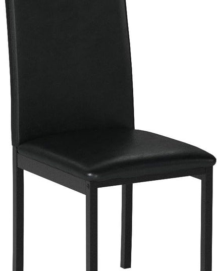 Roundhill Furniture Noyes Faux Leather Metal Frame Dining Chair, Set of 4, Black - LeafyLoom