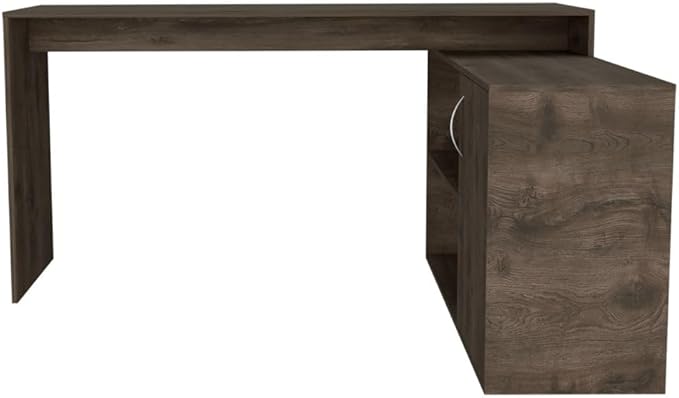 NicBex Kimberly-DW-00203-LWJ Home Office Desks, 59.64"x45.86"x30.11", Dark Brown - LeafyLoom