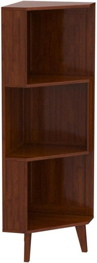 3-Shelf Corner Bookcase Industrial Corner Bookshelf A-Shaped Display Corner Storage Tall Bookshelf Multifunctional Storage Display Stand Shelf for Home Office Living Room Decoration… - LeafyLoom