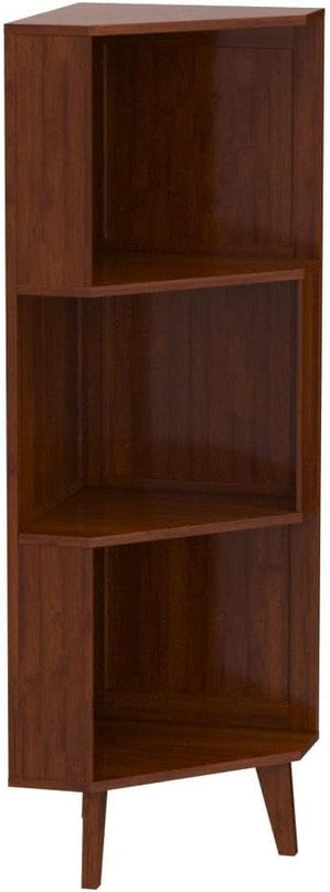 3-Shelf Corner Bookcase Industrial Corner Bookshelf A-Shaped Display Corner Storage Tall Bookshelf Multifunctional Storage Display Stand Shelf for Home Office Living Room Decoration… - LeafyLoom