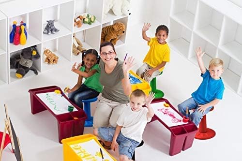 Studico ActiveChairs Kids Wobble Stool, Flexible Seating for Preschool & Elementary Classrooms. Improves Focus & Posture, Helps ADHA/ADD, Wiggle Seat, [Active Desk Chairs], 14" Stool, Ages 3-7, Red - LeafyLoom