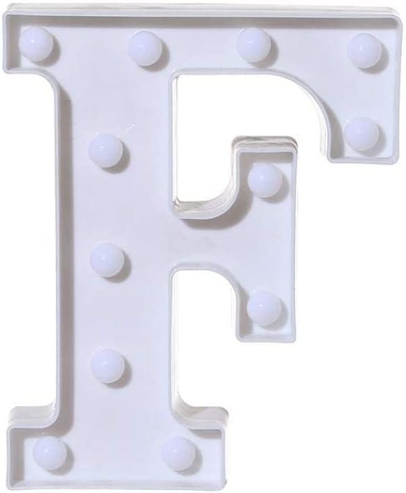 LED Marquee Letter Lights Sign F 26 Alphabet Light Up Letters Sign for Night Light Wedding Birthday Party Battery Powered Christma - LeafyLoom