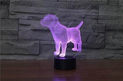 Little Dog Puppy Figure 3D lamp Optical Night Light 7 Colors Changing LED Illusion Lamps Gifts for Girls Kids Baby Girls Daughter Sister Aunt or Mother - LeafyLoom