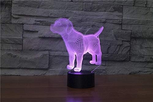 Little Dog Puppy Figure 3D lamp Optical Night Light 7 Colors Changing LED Illusion Lamps Gifts for Girls Kids Baby Girls Daughter Sister Aunt or Mother - LeafyLoom