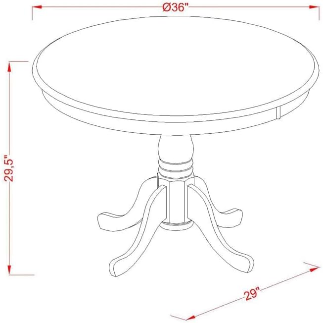 East West Furniture Antique 3 Piece Modern Dining Set Contains a Round Kitchen Table with Pedestal and 2 Dark Khaki Linen Fabric Upholstered Chairs, 36x36 Inch, Mahogany - LeafyLoom