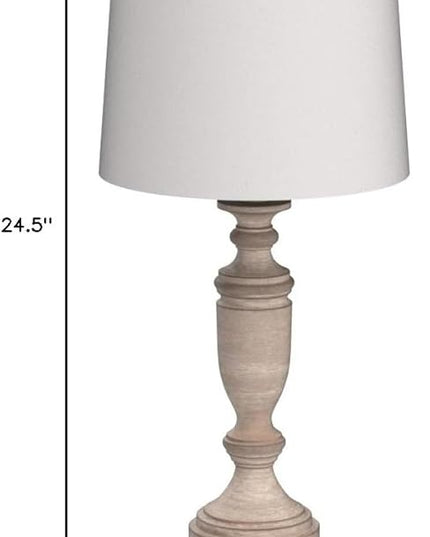 PORTRES 24.5" Classic Table Lamp Set of 2 for Bedroom Desk Lamps for Living Room Kids Room Study Room Office Rustic Table Lamps for End Table Resin - LeafyLoom