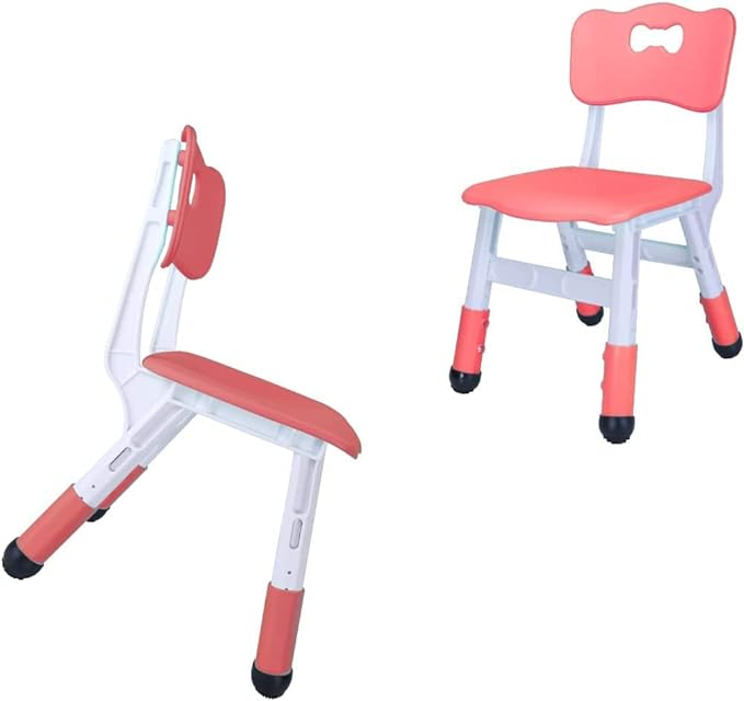 Adjustable Kid Chairs Indoor 3 Level Adjustable Suitable for Children Age 2-6. Maximum load-bearing 220LBS Suitable for Family Classroom and Nursery Child Seat Set (2-Pack-Red) - LeafyLoom