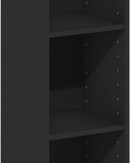 Furinno Fulda 3-Tier Space Saving Storage Shelf Bookcase, 10-Inch Width, Blackwood - LeafyLoom