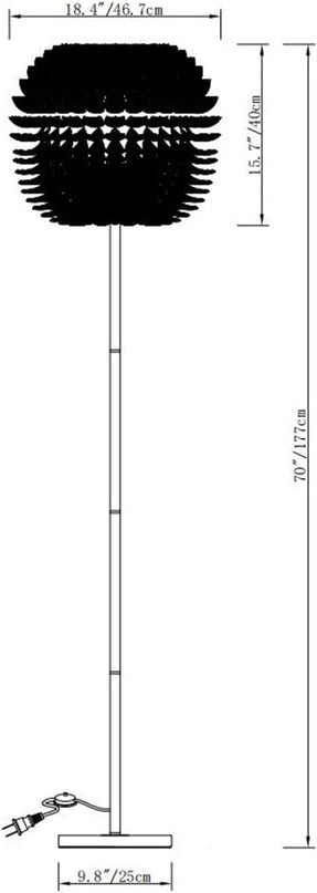 Floor Lamp, Elegant White Feather Standing Lamps with On/Off Switch in Line - LeafyLoom
