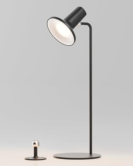 LED Cordless Desk Lamp,2600mAh RechargeableTable Lamp with USB Port,Metal Material,Versatile/3 Color Temperatures/360° Rotation/Memory Function,Reading Light for Office Home Bedside(Black) - LeafyLoom