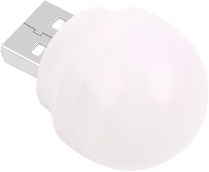 USB Night Light, LED Mini Light Bulb, Plug in Night Light, Flexible Ambient Light, USB Light Bulb for Bedroom, Bathroom, Hallway，Emergency Lighting, Car USB Light (8 Pack,White) - LeafyLoom
