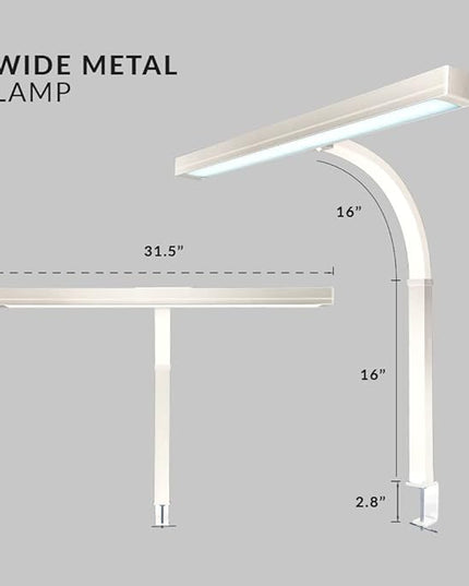 Neatfi (New Model) Flex Desk Lamp with Clamp, Dimmable, 3,000 Lumens 30W LED Monitor Light, 3000K-6500K Correlated Color Temperature, 5 Brightness Levels & 5 Light Modes (31.5 Inches, White) - LeafyLoom