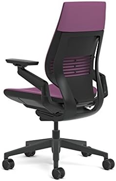 Steelcase Gesture Office Chair - Cogent: Connect Concord Fabric, Low Seat Height, Wrapped Back, Dark on Dark Frame, Lumbar Support - LeafyLoom