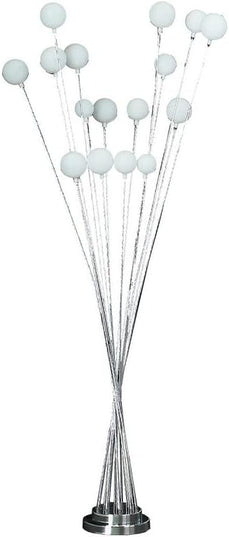 NicBex Floor Lamp,Modern Home Decor Floor Lamp with 16 Frosted White Orb Round Buns Shade,Standing Lamp Tall Lamp,Floor Lamps for Living Room,Bedroom and Office,Reading Light,Easy Assembly,Silver - LeafyLoom