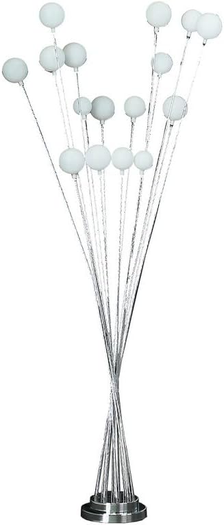 NicBex Floor Lamp,Modern Home Decor Floor Lamp with 16 Frosted White Orb Round Buns Shade,Standing Lamp Tall Lamp,Floor Lamps for Living Room,Bedroom and Office,Reading Light,Easy Assembly,Silver - LeafyLoom