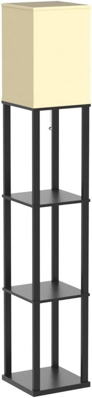 addlon Floor Lamp with Shelves with LED Smart RGB Bulb, 4-Tier Modern Shelf Display for Living Room, Bedroom and Office - Black - LeafyLoom