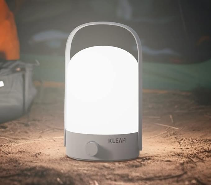 Portable Cordless Lantern Table Lamp, 360° Portable Handle, Stepless Dimmer, Powerful Long-Lasting 50hrs, Rechargeable LED Lantern for Camping Bedroom Party - LeafyLoom