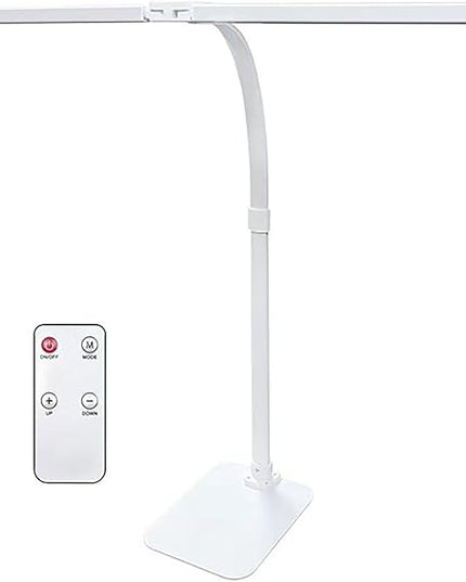 Double Head LED Desk Lamp with Anti-Glare Cover Computer Desk Lamp for Home Office 24W Brightest Desk Light Office Lamp for Workbench Drafting Architect with Clamp and Base - LeafyLoom