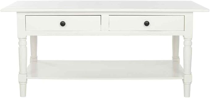 Safavieh American Homes Collection Boris Distressed Cream Coffee Table - LeafyLoom