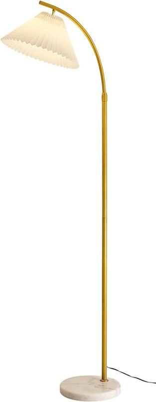 Elegant Arc Floor Lamp,standing lamp Gold arched floor lamp Dimmable & Adjustable Gooseneck, 12W Bulb Included, Modern Tall Standing Light for Living Room, Bedroom, Office, Cafe, Den - LeafyLoom