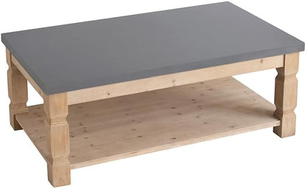 NicBex Coffee Table Wooden Coffee Table with Storage Rectangle Center Tables with Bottom Shelf Dining Table for Living Room, Dining Room, Office, and Bedroom,47.8" W, Brown+Gray - LeafyLoom