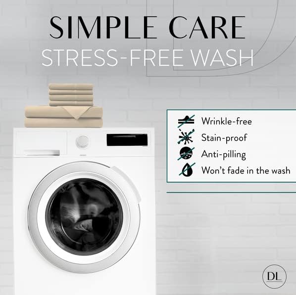 Danjor Linens King Size Sheets Set - 6 Piece Set Including 4 Pillowcases - Deep Pockets - Breathable, Soft Bed Sheets - Wrinkle Free - Machine Washable - Taupe King Bed Sheets - 6 pc - LeafyLoom