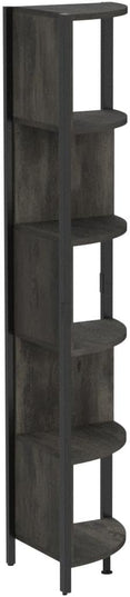 YITAHOME 6-Tier Corner Shelf, 68.8" Tall Industrial Free Standing Corner Bookshelf, 6 Shelf Display Corner Bookcase Open Small Book Shelves for Bedroom, Living Room, Small Space, Charcoal Gray + Black - LeafyLoom