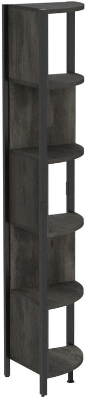 YITAHOME 6-Tier Corner Shelf, 68.8" Tall Industrial Free Standing Corner Bookshelf, 6 Shelf Display Corner Bookcase Open Small Book Shelves for Bedroom, Living Room, Small Space, Charcoal Gray + Black - LeafyLoom