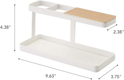 YAMAZAKI home 2299 Desk Bar-Wood & Steel Organizer, One Size, White - LeafyLoom