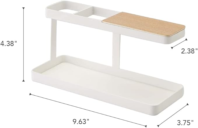YAMAZAKI home 2299 Desk Bar-Wood & Steel Organizer, One Size, White - LeafyLoom