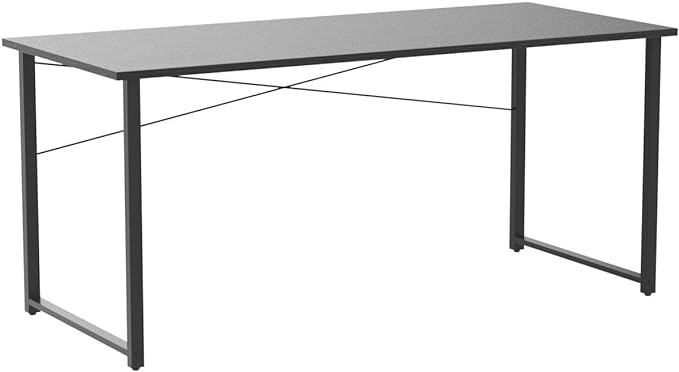 Coleshome 63 Inch Computer Desk, Modern Simple Style Desk for Home Office, Study Student Writing Desk,Black - LeafyLoom