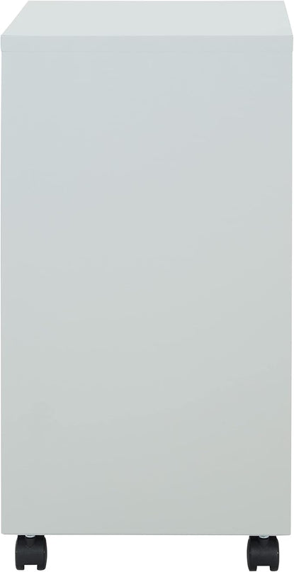 OSP Home Furnishings 2 Drawer Mobile Locking Metal File Cabinet, Grey - LeafyLoom