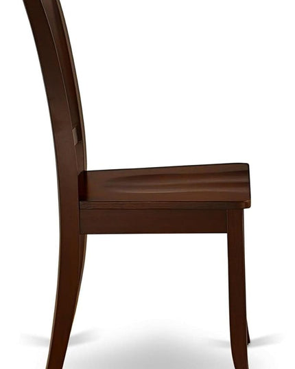 East West Furniture DAC-MAH-W Danbury Dining Room Chairs - Slat Back Solid Wood Seat Chairs, Set of 2, Mahogany - LeafyLoom