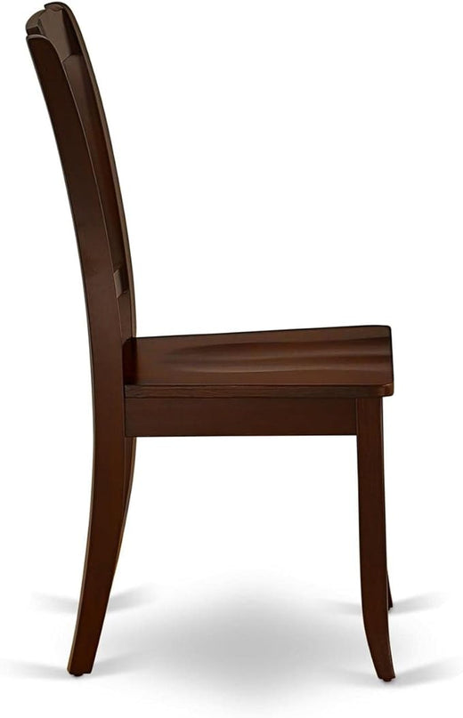 East West Furniture DAC-MAH-W Danbury Dining Room Chairs - Slat Back Solid Wood Seat Chairs, Set of 2, Mahogany - LeafyLoom