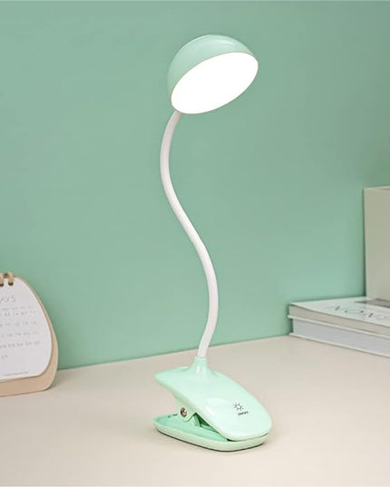 Clip Book Lamp, Foldable Eye Caring Rechargeable Reading Light, Suitable for Reading, Working & Studying (Green) - LeafyLoom